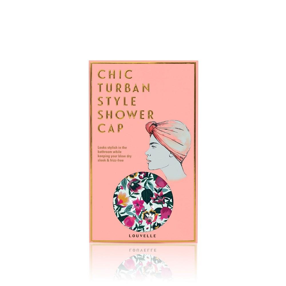 LOUVELLE Dahlia Shower Cap Aqua Bloom