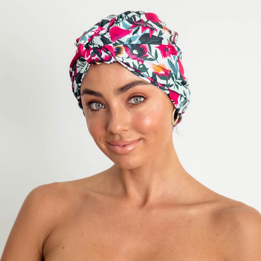 LOUVELLE Dahlia Shower Cap Aqua Bloom