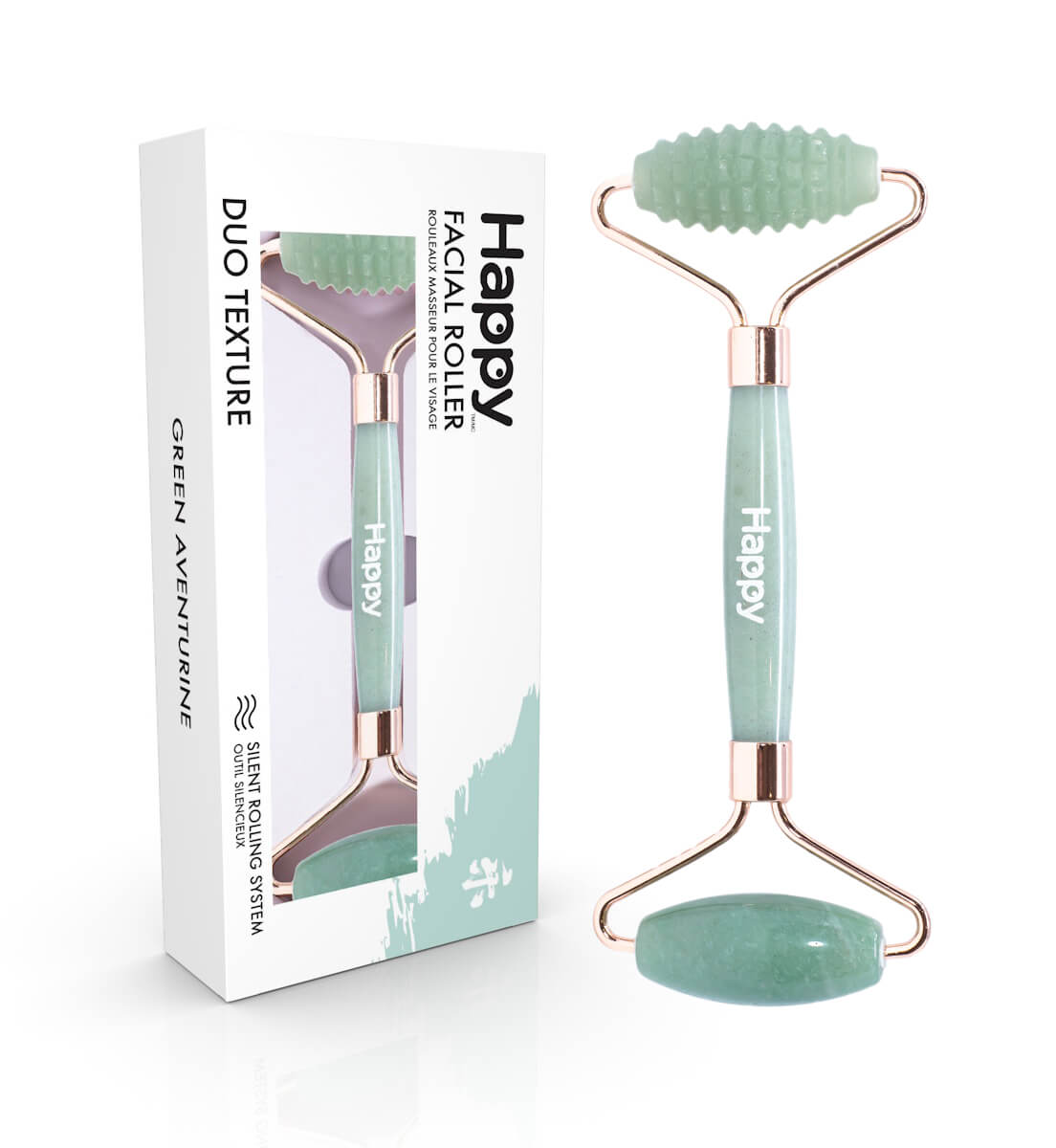 Happy Duo Texture Facial Roller ~ Green Aventurine