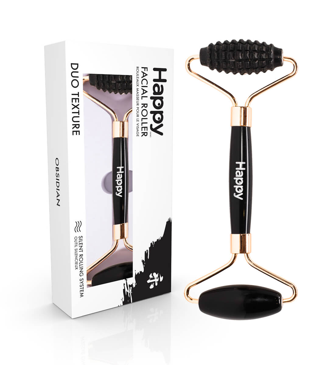 Happy Duo Texture Facial Roller ~ Obsidian