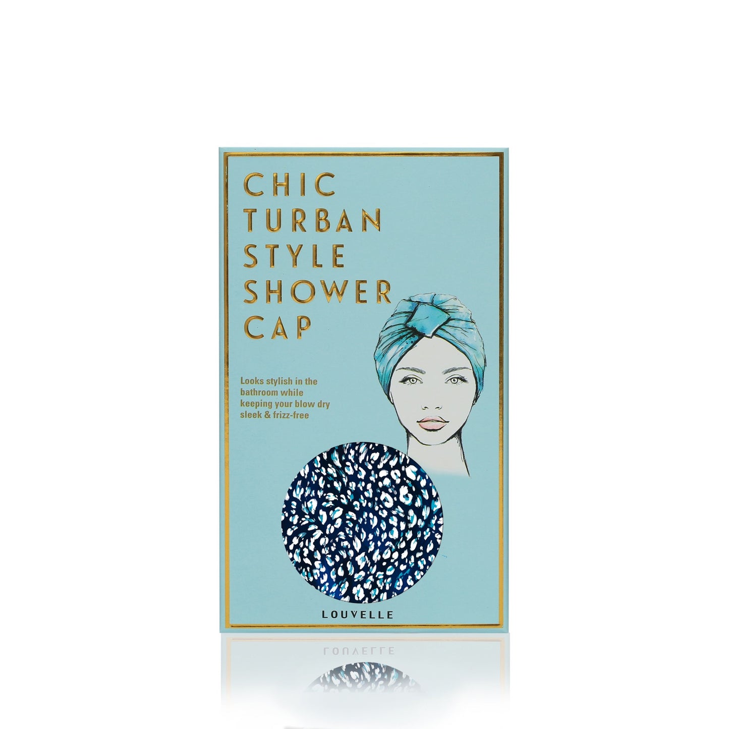 LOUVELLE Amelie Shower Cap Denim Leopard