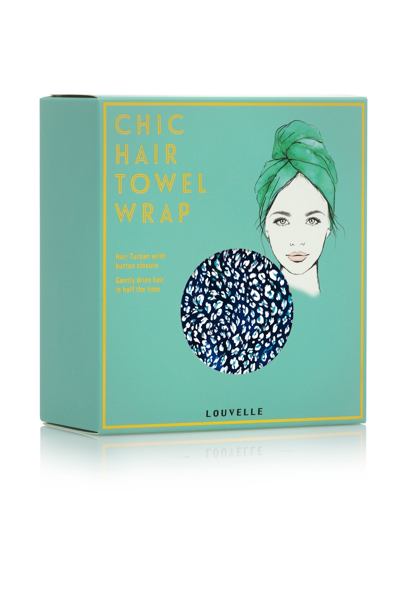 LOUVELLE Riva Hair Towel Denim Leopard