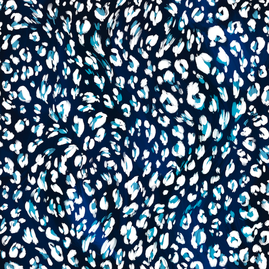 LOUVELLE Seraphine Headband Denim Leopard