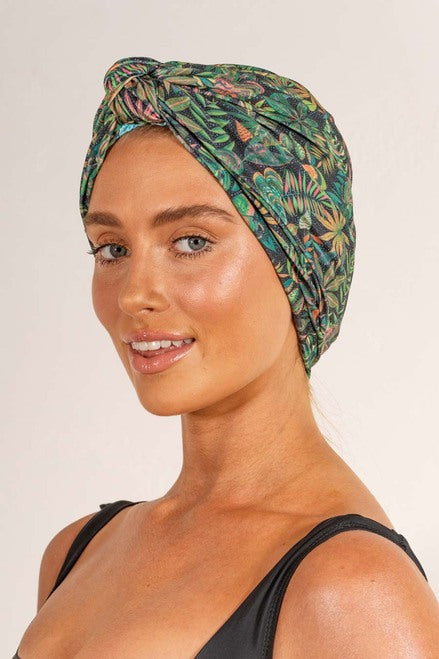 LOUVELLE Dahlia Shower Cap Tropical Leaves