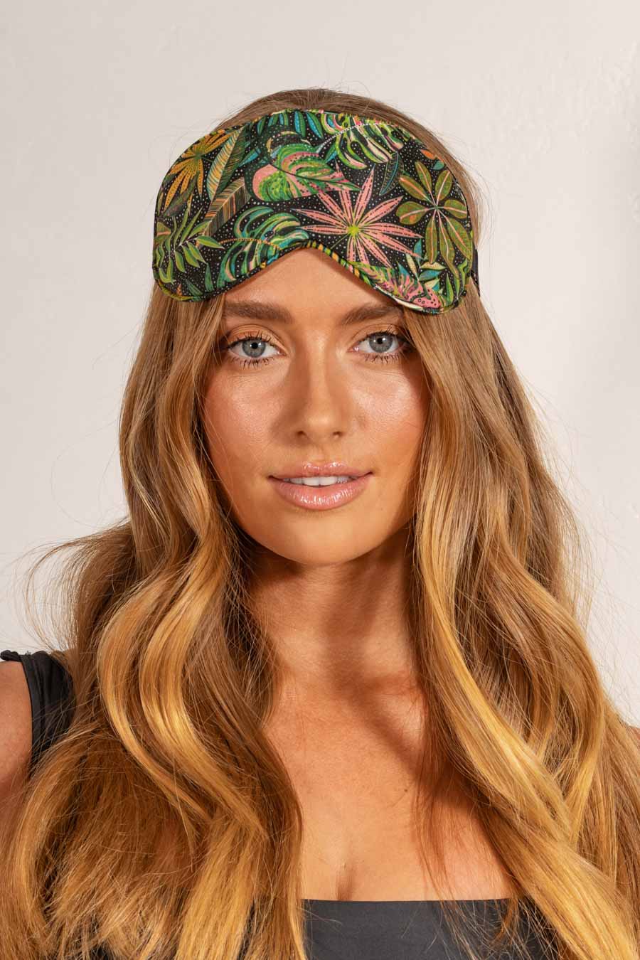 LOUVELLE Chloe Eye Mask in Tropical Leaves
