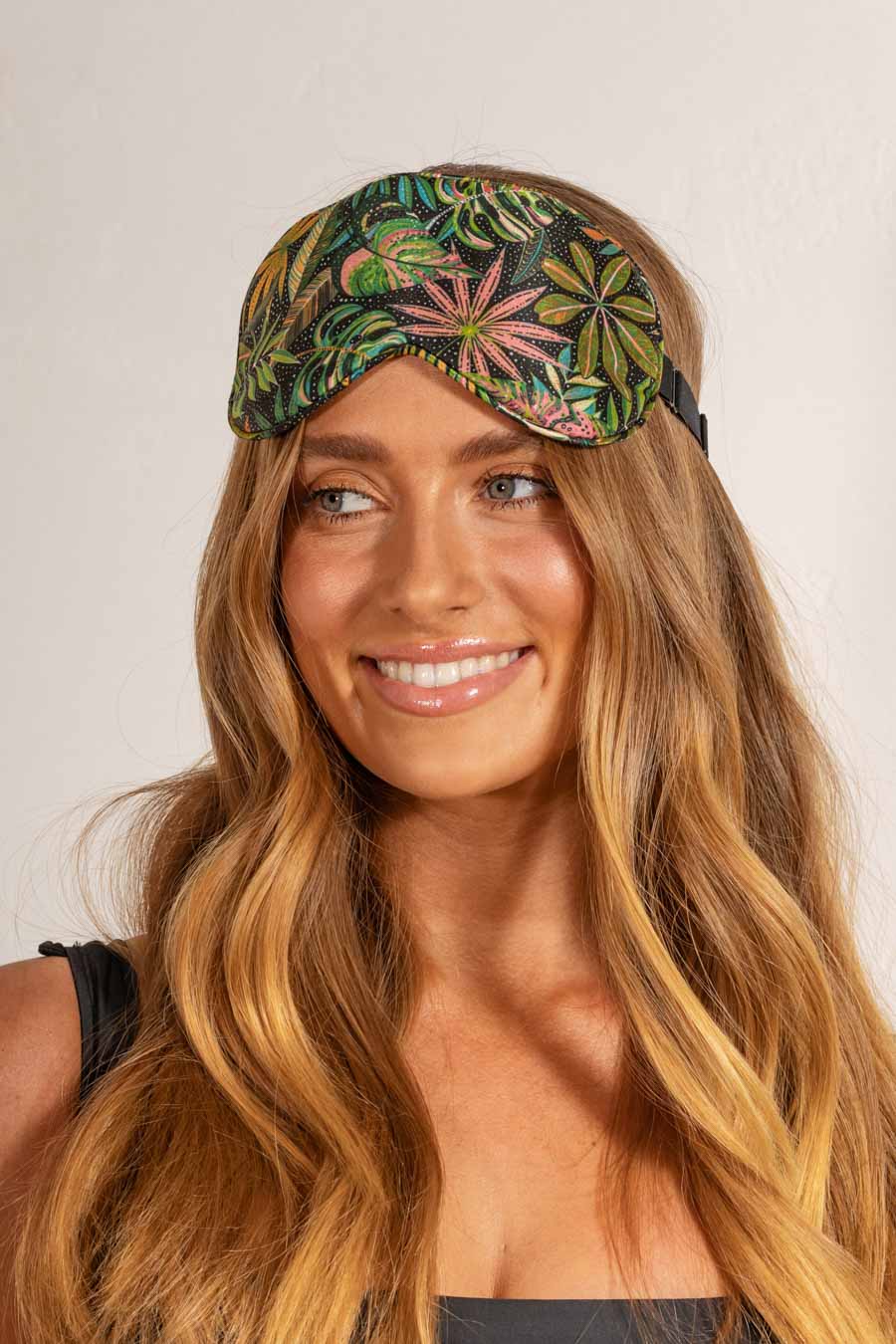 LOUVELLE Chloe Eye Mask in Tropical Leaves
