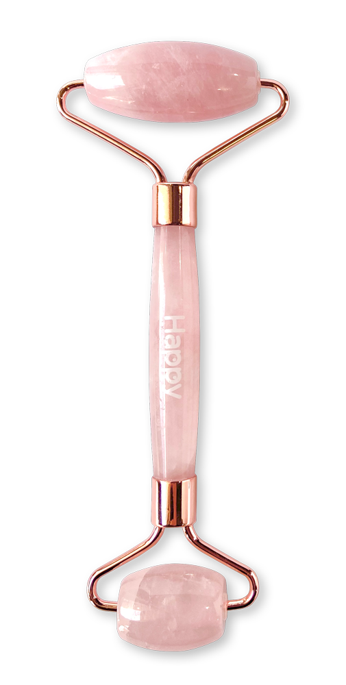 Happy Facial Roller & Gua Sha Set ~ Rose Quartz