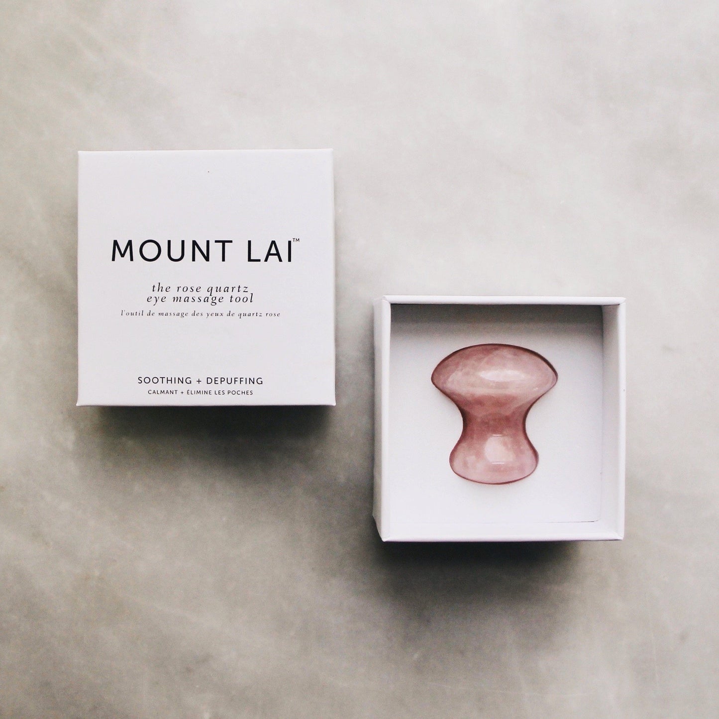 MOUNT LAI DE-PUFFING ROSE QUARTZ EYE MASSAGE TOOL